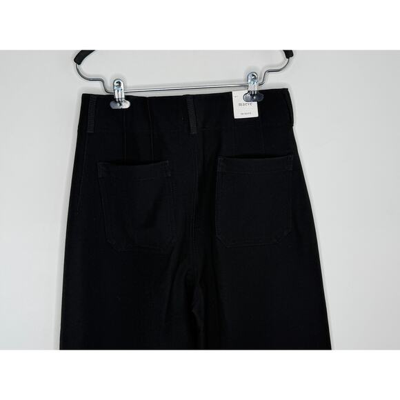Maeve By Anthropologie The Colette Cropped Wide Leg Pants Black Womens 31 NWT - Picture 9 of 12